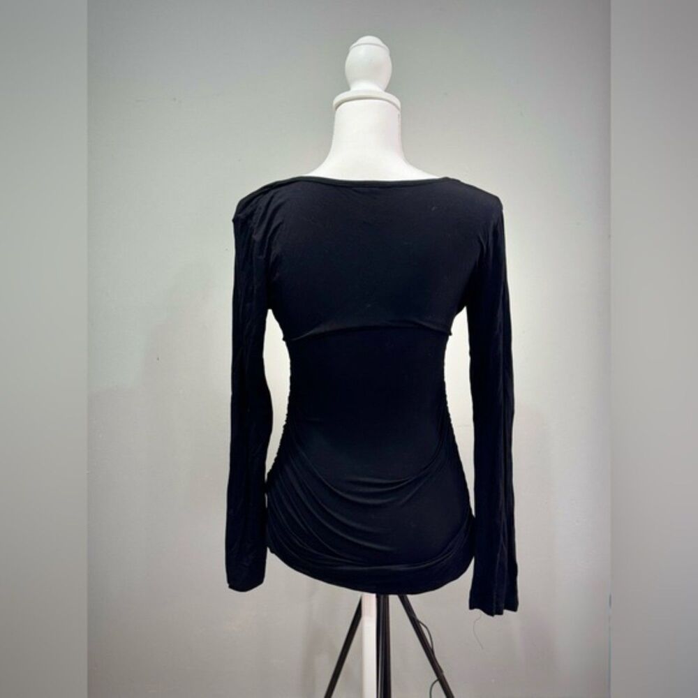 SALE! Black Allegrace Long Wrap Tunic Size M EUC - Picture 2 of 6